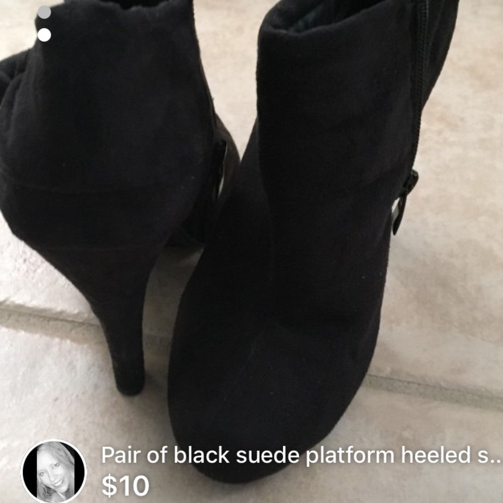 Suede booties.